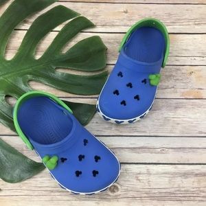 Boys Disney Mickey Mouse blue and green crocs